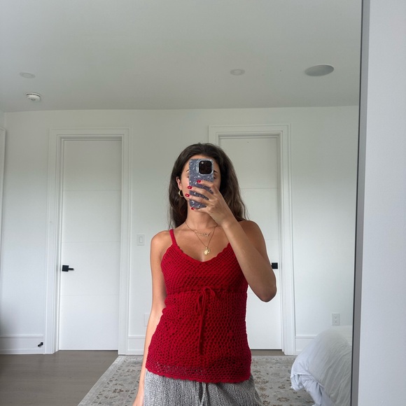 Vintage Red Crochet Top - Picture 2 of 2